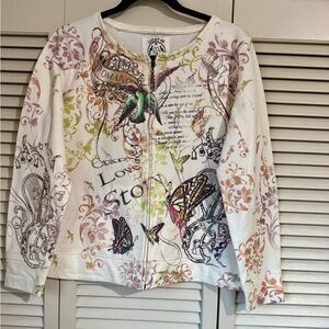 Lucky Brand Women's Cream Graphic Hoodie